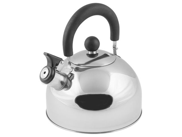 Whistling kettle, stainless steel, 2.5 L, Holiday series, metallic silver, PERFECTO LINEA