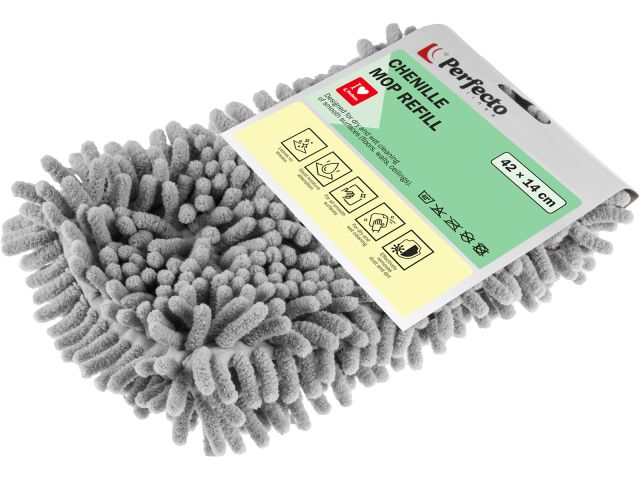 Chenille mop refill Solid, grey, PERFECTO LINEA
