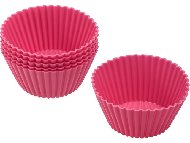 Silicone baking form, cupcake (muffin), 6.5 x 4.2 x 3 cm, 6 pieces, FRUIT DOVE, PERFECTO LINEA