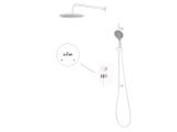 One handle brass shower system D35, Lotus series, white, a-five