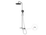 One handle brass shower system D35, Lotus series, chrome, a-five