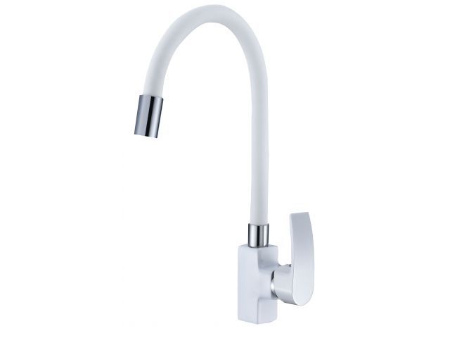 One handle (D35) zinc kitchen faucet, white, ECONOCE