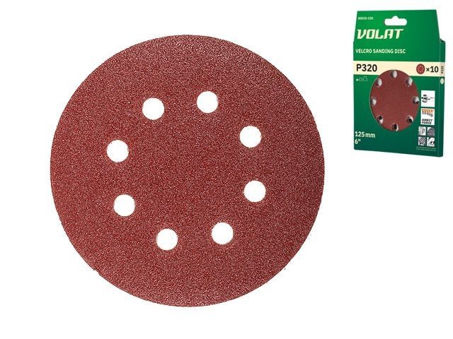 Sanding disc for wood 125mm 8 holes P320 grit (10PCS/PACK) VOLAT