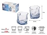 Drinking glasses set, 2 pcs., 230 ml, Ice Rock Blue series, PERFECTO LINEA