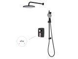 One handle brass shower system D35, Rose series, black + white, a-five