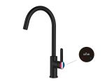One handle brass kitchen faucet D35, Lotus series, black, a-five