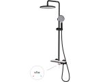 One handle brass shower system D35, Rose series, black + white, a-five