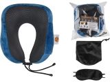 Travel pillow memory foam, set (sleep mask, case), blue, ARIZONE