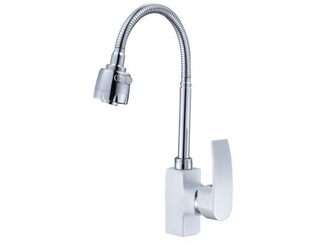 One handle (D35) zinc kitchen faucet, white, ECONOCE