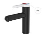 One handle brass basin faucet D35, Rose series, black + white, a-five