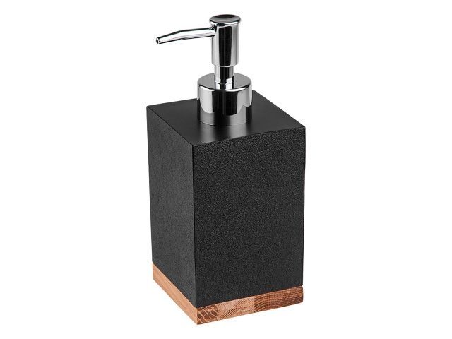 Soap dispenser WOOD BLISS, black, PERFECTO LINEA