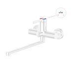 One handle brass bath faucet D35, Lotus series, white, a-five
