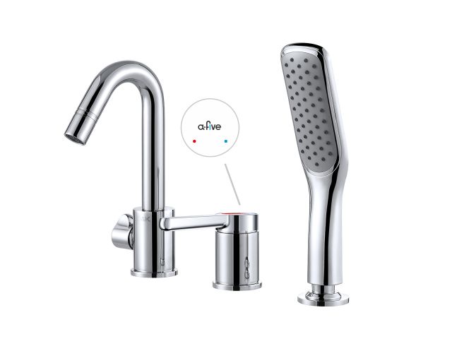 One handle brass bath faucet D35, Lotus series, chrome, a-five