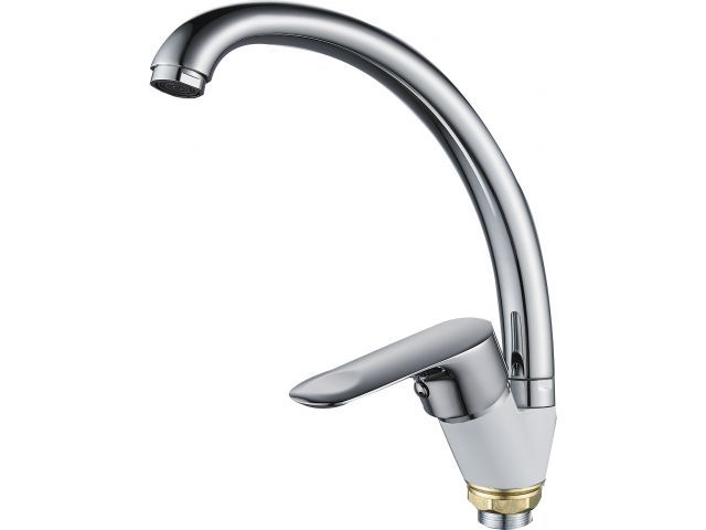 One handle (D35) zinc kitchen faucet, white, ECONOCE