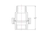 Straight fitting female-male 1/2&quot;, AV Engineering