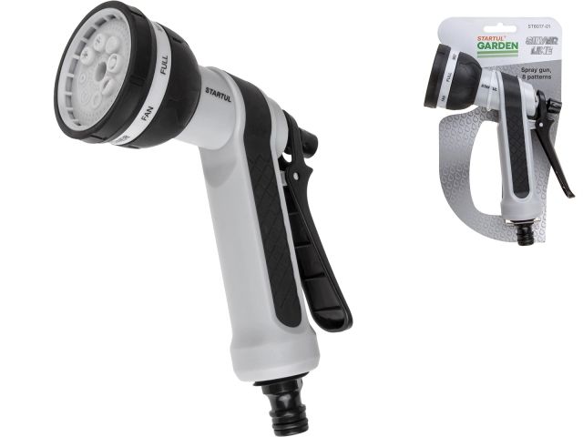Spray gun 8-pattern, plastic, soft handle  STARTUL GARDEN