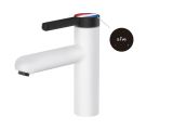 One handle brass basin faucet D35, Rose series, white + black, a-five