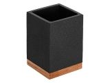 Toothbrush cup WOOD BLISS, black, PERFECTO LINEA