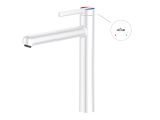 One handle brass basin faucet D35, Lotus series, white, a-five