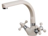 Two handle zinc kitchen faucet, beige, ECONOCE