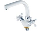 Two handle zinc kitchen faucet, white, ECONOCE