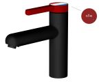 One handle brass basin faucet D35, Rose series, black + red, a-five