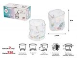 Drinking glasses set, 2 pcs., 230 ml, Ice Rock Opal Glow series, PERFECTO LINEA