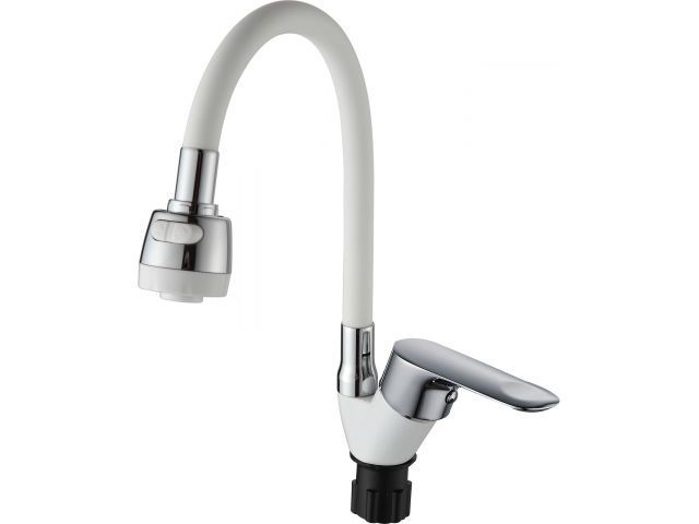 One handle (D35) zinc kitchen faucet, white, ECONOCE