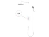 One handle brass shower system D35, Lotus series, white, a-five