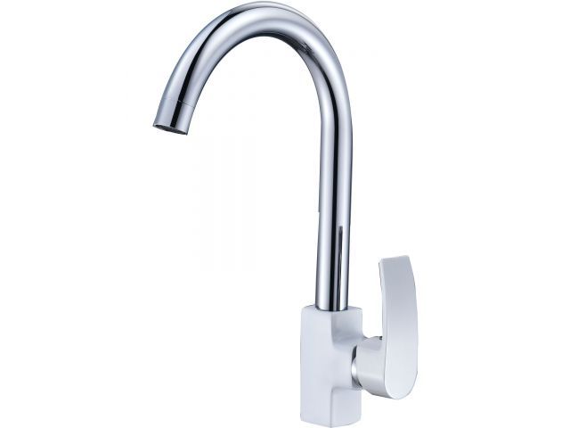 One handle (D35) zinc kitchen faucet, white, ECONOCE