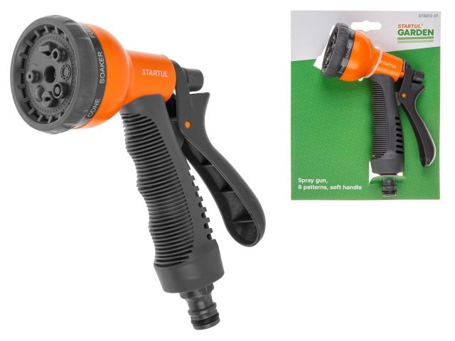 Spray gun 8-pattern, plastic, soft handle  STARTUL GARDEN