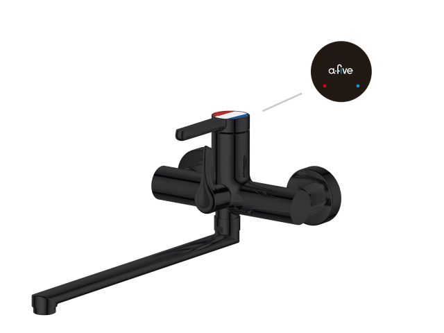 One handle brass bath faucet D35, Lotus series, black, a-five