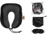 Travel pillow memory foam, set (sleep mask, case), black, ARIZONE