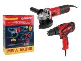 Set of power tools WORTEX angle grinder AG 1209-3 + torque drill DR 1023 D