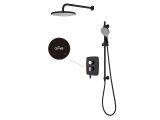 One handle brass shower system D35, Lotus series, black, a-five