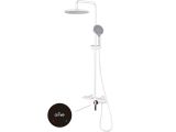 One handle brass shower system D35, Rose series, white + black, a-five