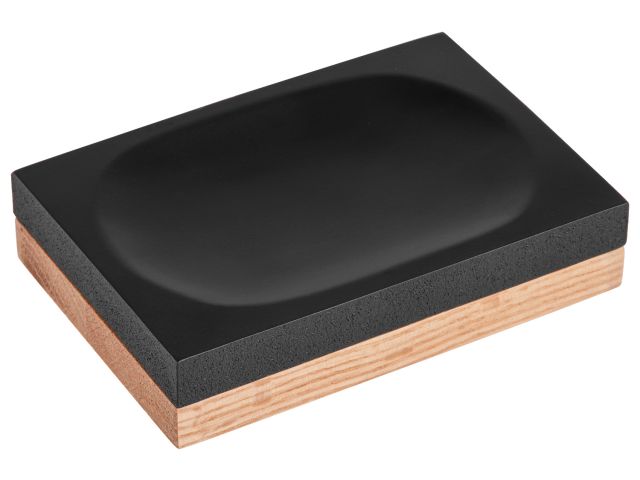 Soap dish WOOD BLISS, black, PERFECTO LINEA