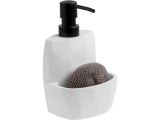 Soap dispenser with sponge holder SYMPHONY, white, PERFECTO LINEA