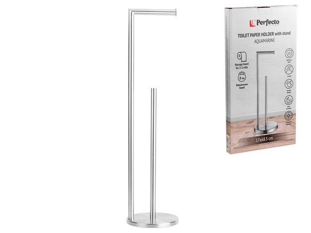 Toilet Paper Holder with stand, AQUAMARINE, stainless steel, PERFECTO LINEA