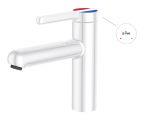One handle brass basin faucet D35, Lotus series, white, a-five