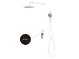 One handle brass shower system D35, Rose series, white + black, a-five
