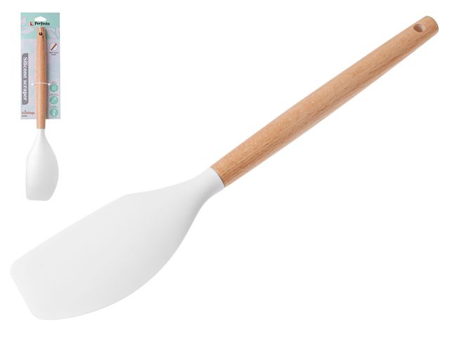 Silicone scraper, 32 х 6 cm, EcoVillage, white, PERFECTO LINEA
