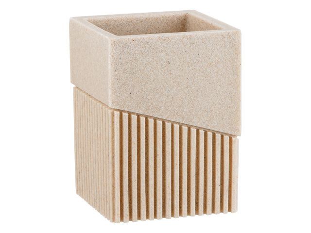 Toothbrush cup ELEMENT, beige, PERFECTO LINEA