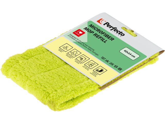 Microfiber mop refill Solid, green, PERFECTO LINEA
