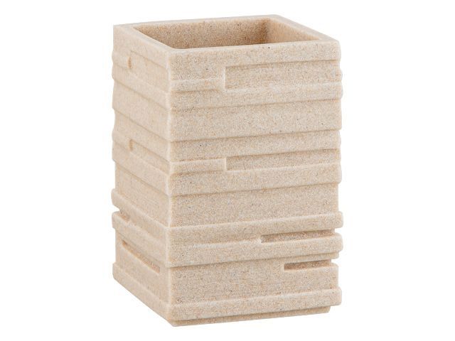 Toothbrush cup WEATHERED SAND, beige, PERFECTO LINEA