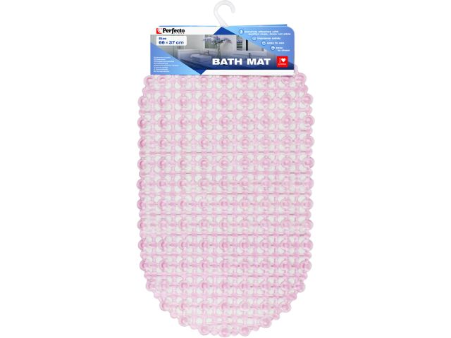 Bath mat, oval 66x37 cm, pink, PERFECTO LINEA