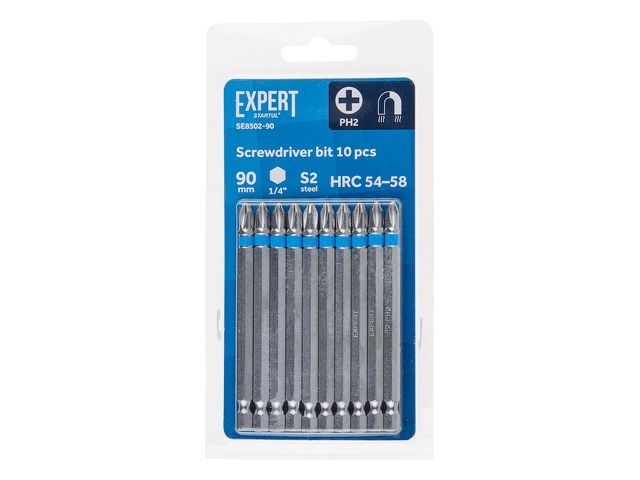 Screwdriver bits PH2 90mm 10pcs EXPERT STARTUL