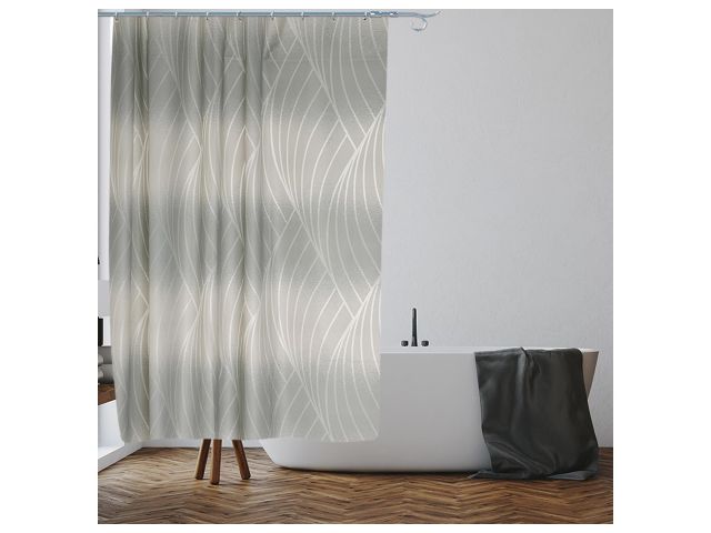 Shower curtain (12 rings included), 180x180 cm, Secret, pearl, PERFECTO LINEA