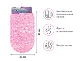Bath mat, oval with starfish, 68x37 cm, pink, PERFECTO LINEA