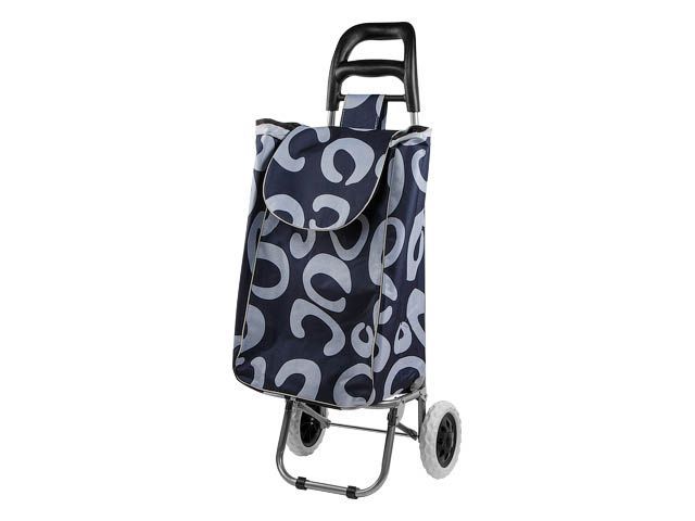 Shopping trolley bag on wheels 30 kg, black, circles, PERFECTO LINEA